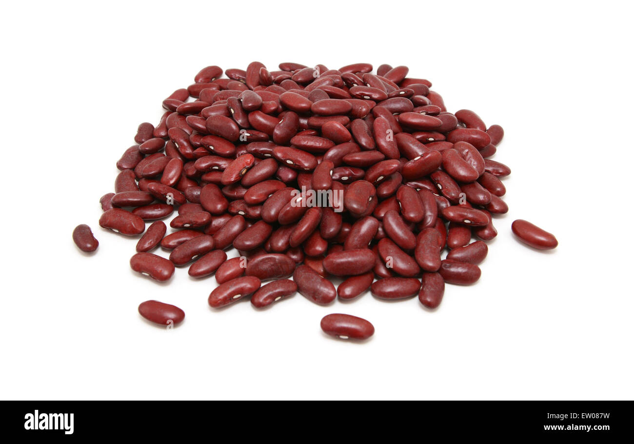 Dried red kidney beans, isolated on a white background Stock Photo