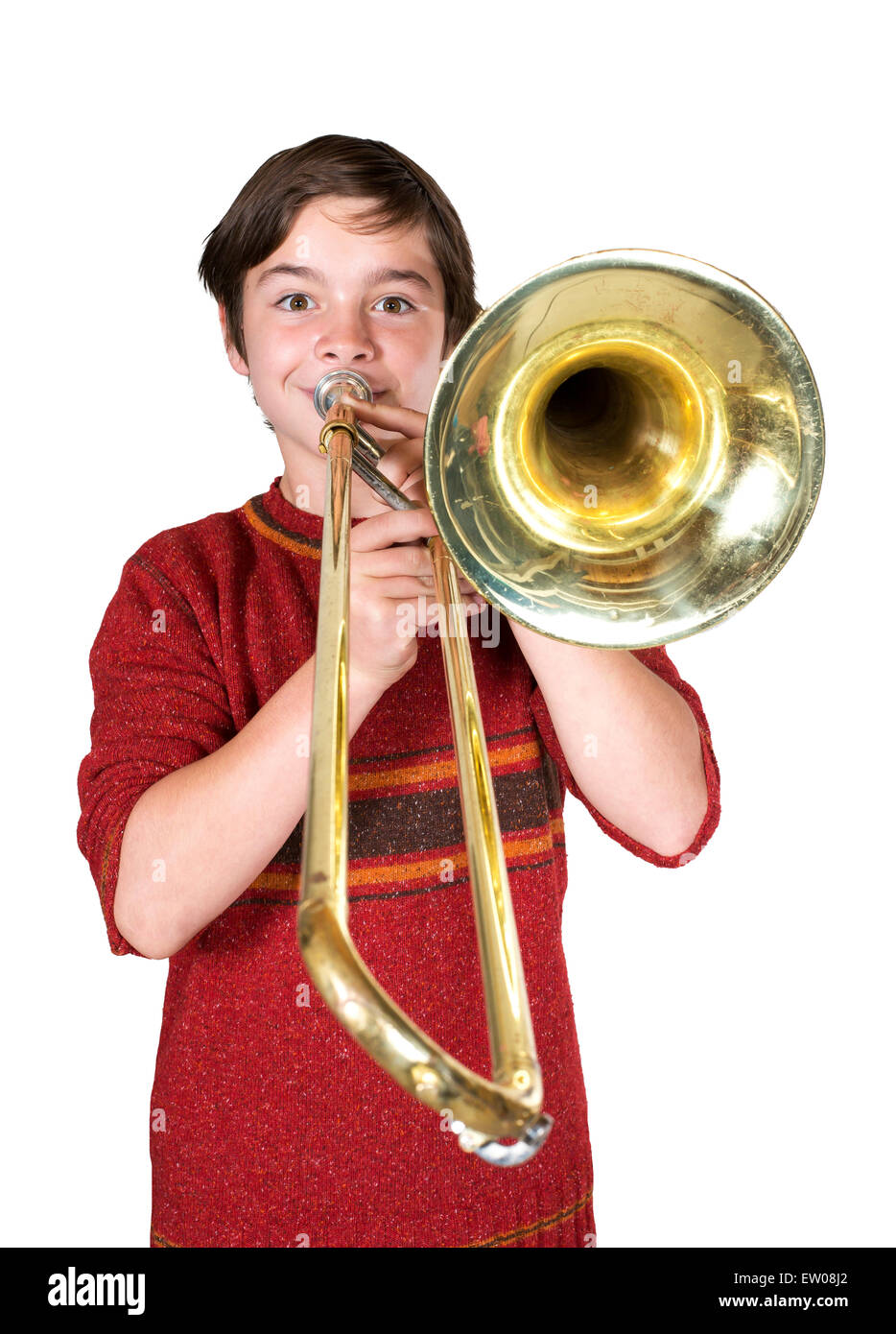 Boy playing the trombone hires stock photography and images Alamy