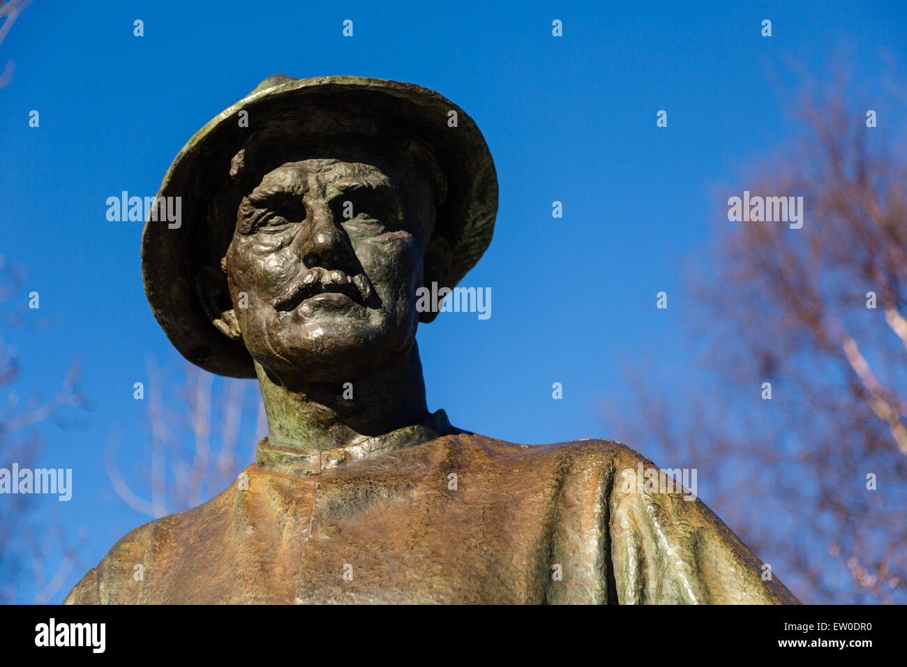 Statue of a railway worker in Gulbrandsons park, Narvik, Norway Stock Photo