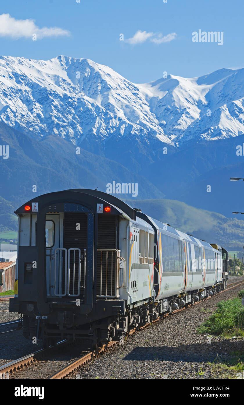 Passengers train, Kaikoura, South Island, New Zealand Stock Photo Alamy