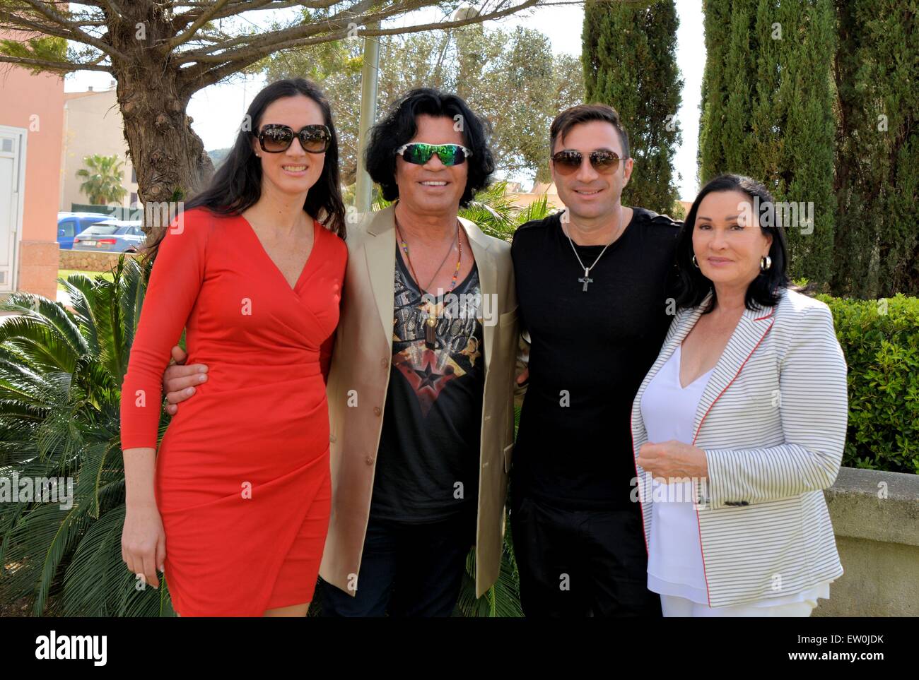 Celebrities attending the launch party of the new store 'Royal Body Concept' in Mallorca  Featuring: Lucas Cordalis, Costa Cordalis, Ingrid Cordalis, Kiki Cordalis Where: Sant Ponsa, Spain When: 29 Mar 2015 C Stock Photo