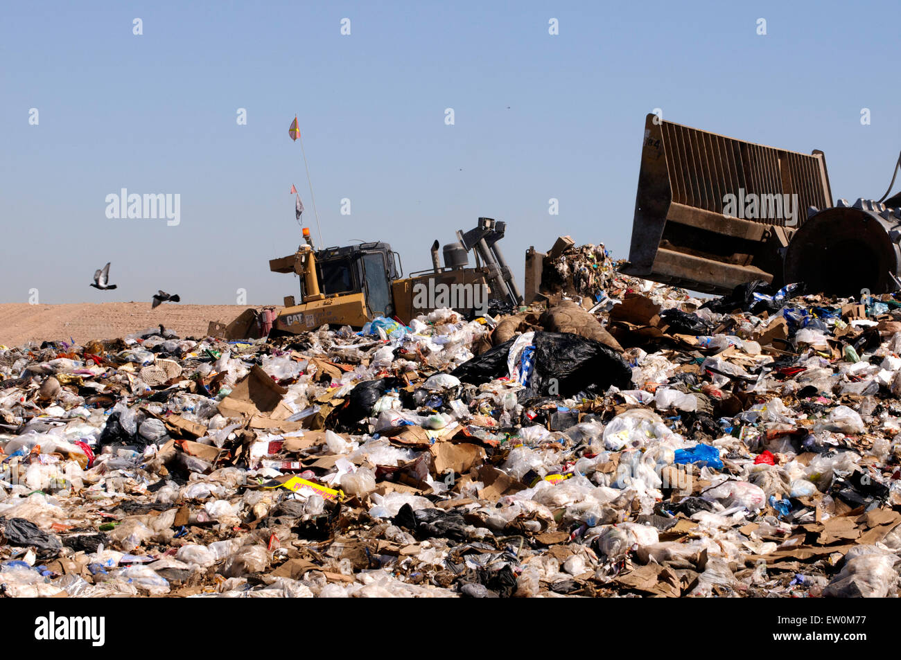 About 50% of the residential refuse deposited for disposal at the City of Tucson's Los Reales Landfill could be recycled, accord Stock Photo