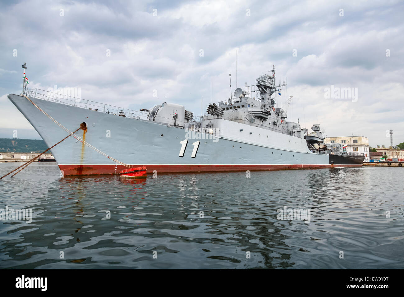 Varna, Bulgaria - July 16, 2014: Frigate Smely of Bulgarian Navy stands in Varna naval base. The Koni class is the NATO reportin Stock Photo