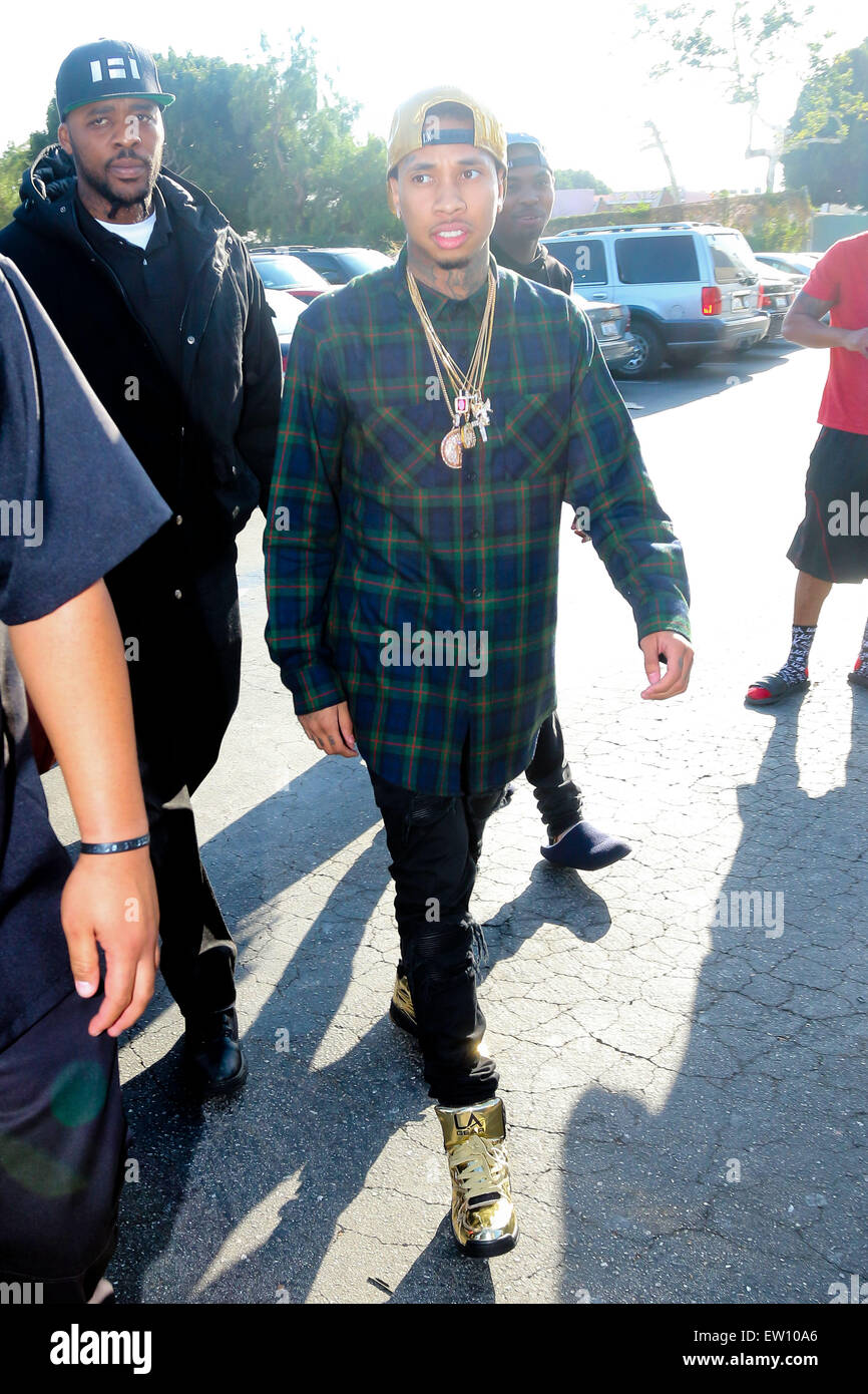 Rapper Tyga out and about with his boys in West Hollywood and shopping for  a pair