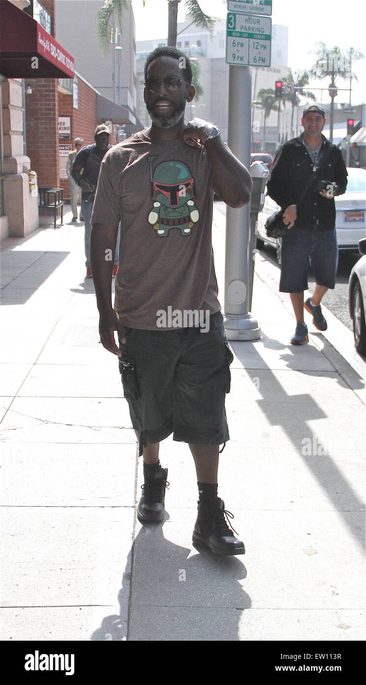 R&B singer Shawn Stockman goes shopping in Beverly Hills Featuring