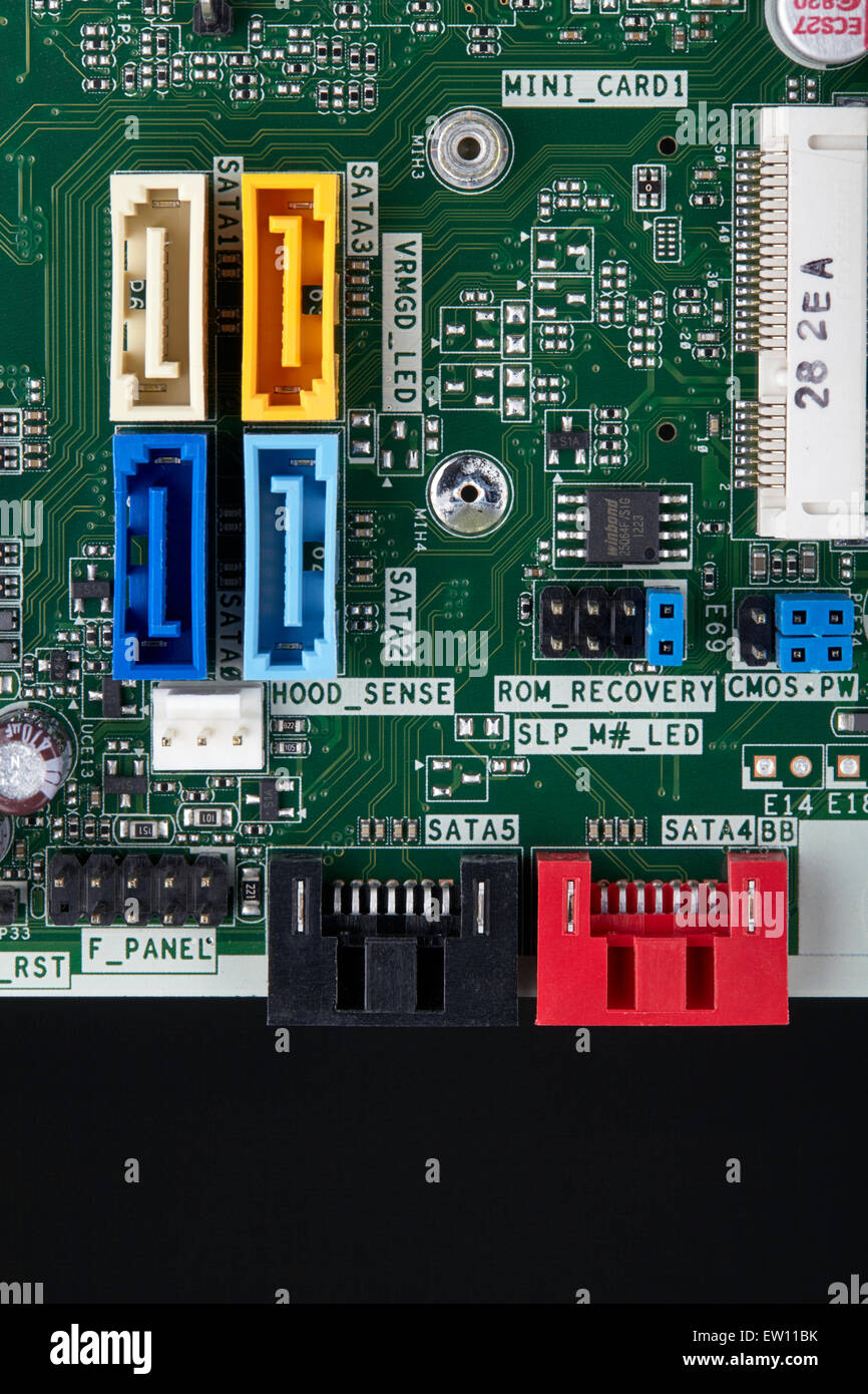 Serial ATA ports on motherboard Stock Photo Alamy