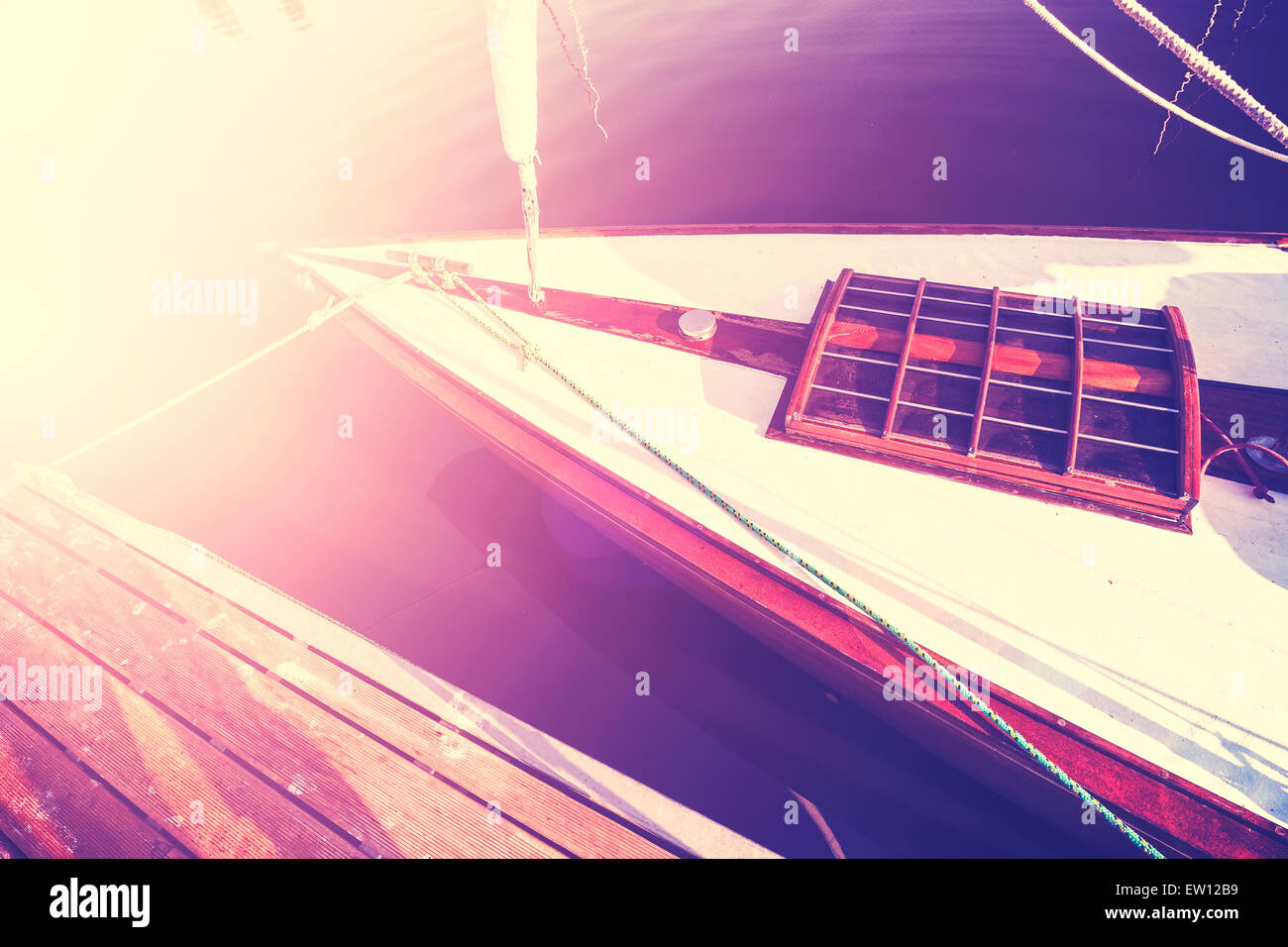 Sailing boat at sunset hi-res stock photography and images - Alamy