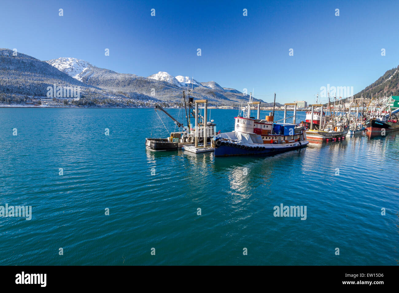 Fishing boats in port, Juneau, Alaska Stock Photo Alamy