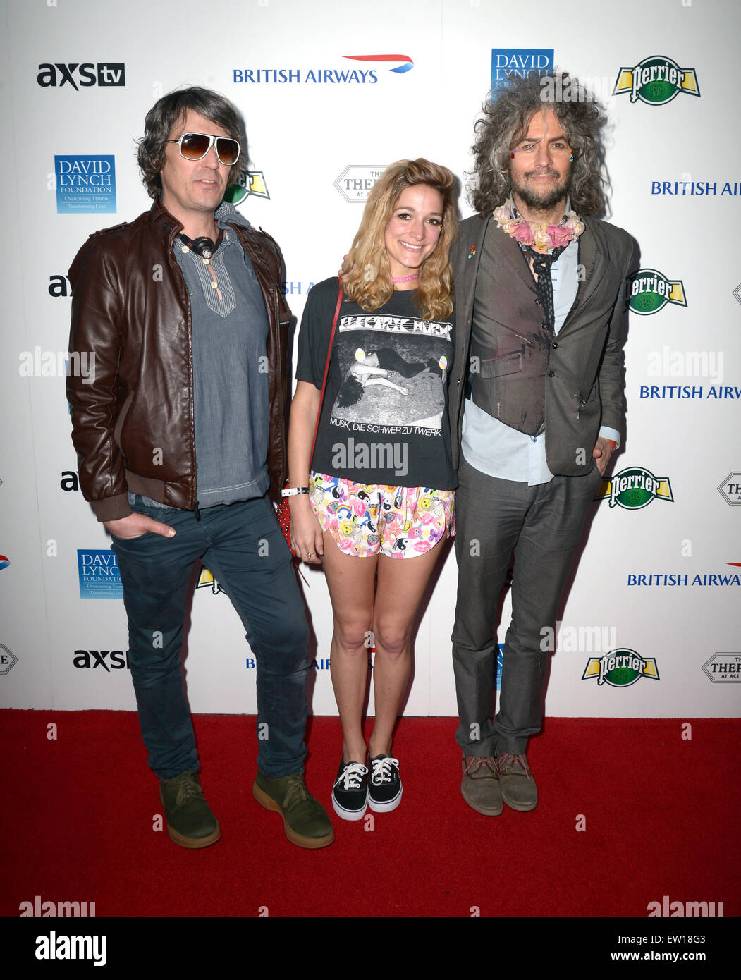 The David Lynch Foundation's DLF Live presents 'The Music Of David Lynch' at The Theatre at Ace Hotel - Arrivals  Featuring: Wayne Coyne, Katy Weaver, Steven Drozd, The Flaming Lips Where: Los Angeles, California, United States When: 01 Apr 2015 C Stock Photo