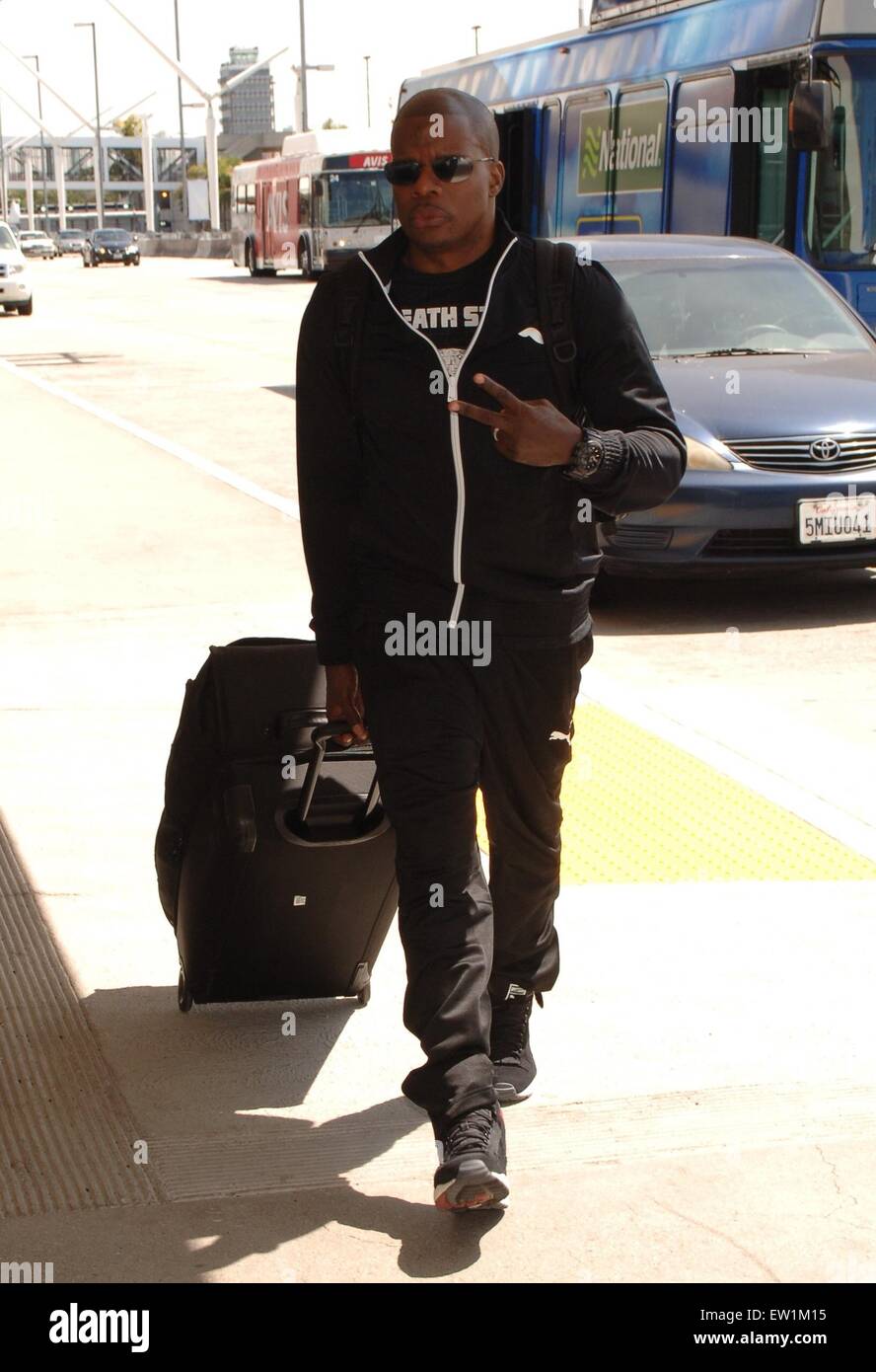 New Edition singer Ricky Bell arrives at Los Angeles International