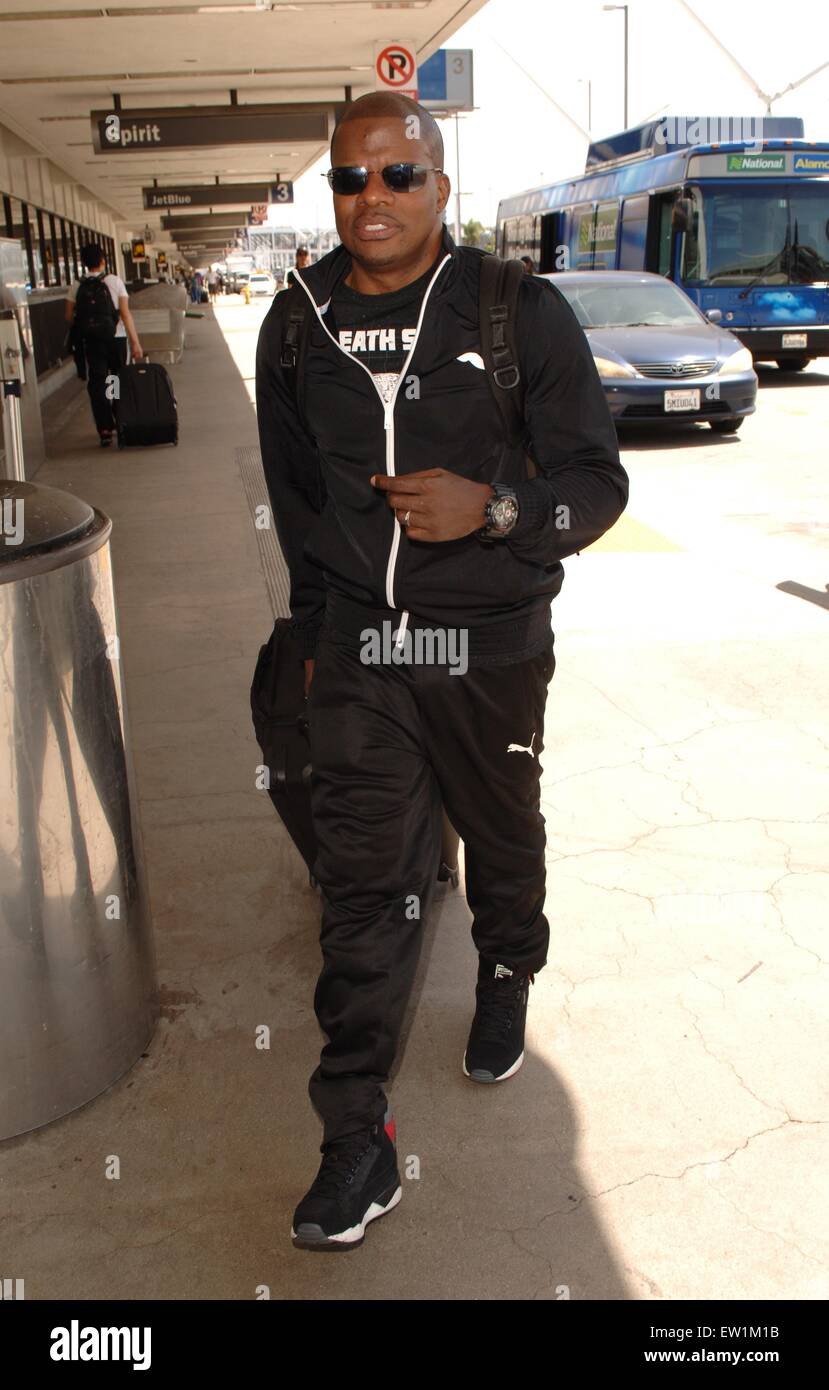 New Edition singer Ricky Bell arrives at Los Angeles International