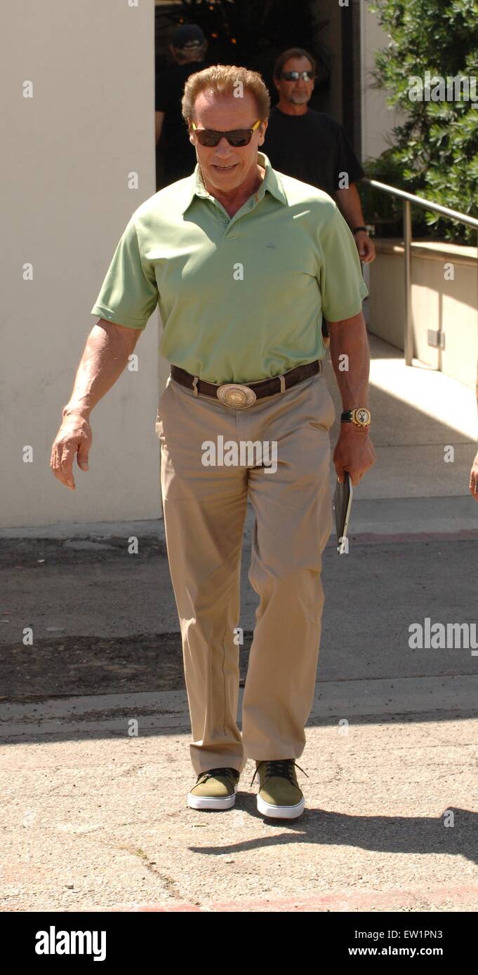 Arnold Schwarzenegger spotted out and about in Beverly Hills  Featuring: Arnold Schwarzenegger Where: Los Angeles, California, United States When: 04 Apr 2015 C Stock Photo