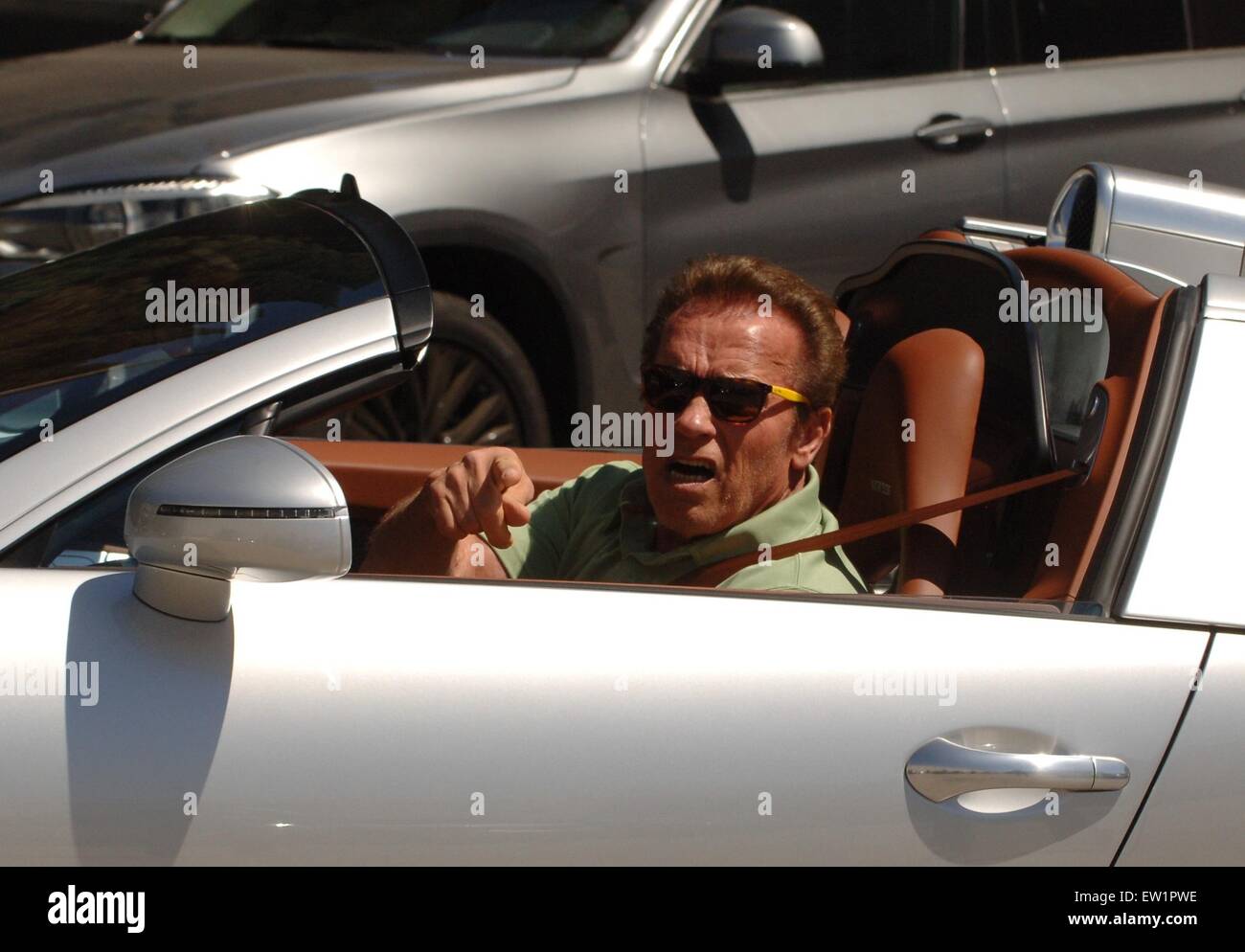 Arnold Schwarzenegger spotted out and about in Beverly Hills  Featuring: Arnold Schwarzenegger Where: Los Angeles, California, United States When: 04 Apr 2015 C Stock Photo