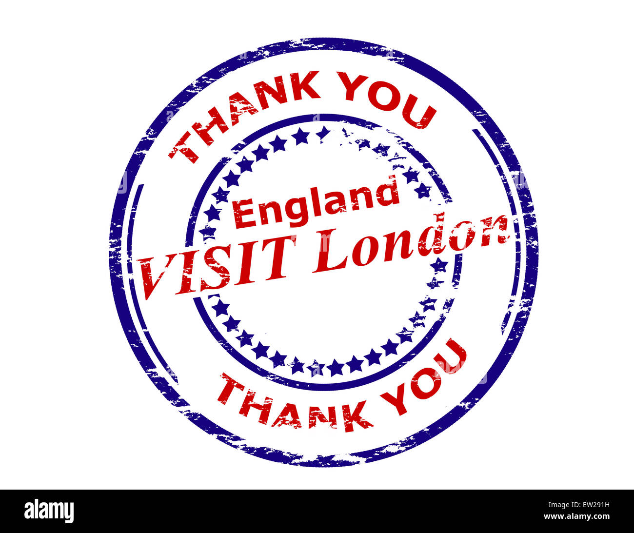 Rubber stamp with text visit London England inside, illustration Stock Photo