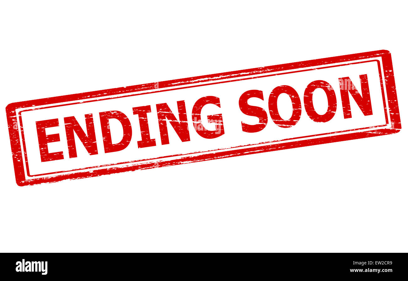 Rubber stamp with text ending soon inside, illustration Stock Photo Alamy