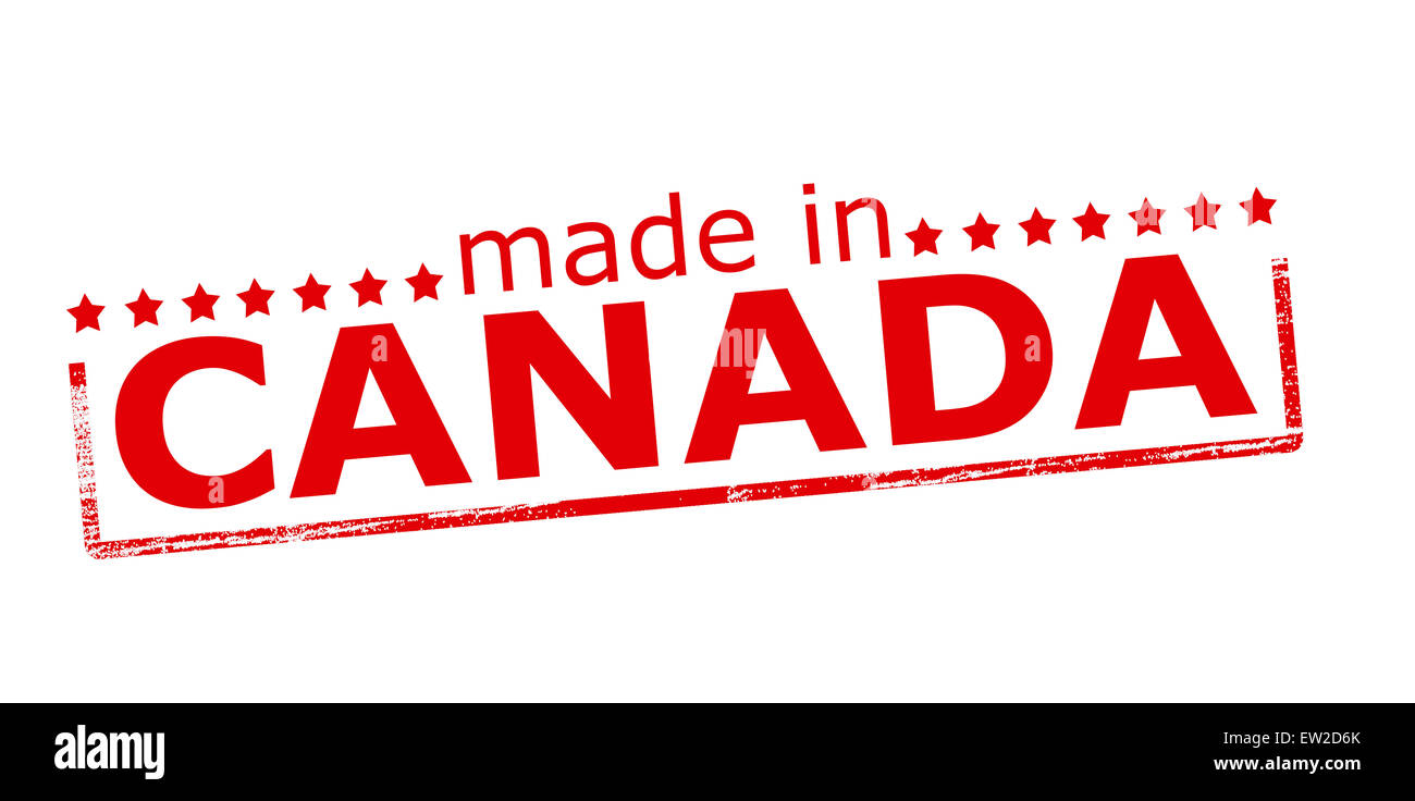 Rubber stamp with text made in Canada inside, illustration Stock Photo