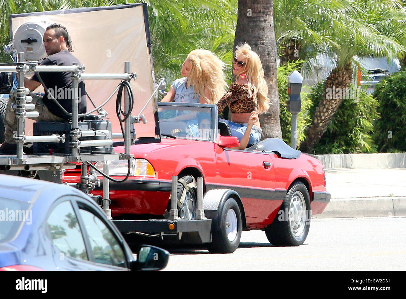 Britney Spears and Iggy Azalea shoot a scene for their highly