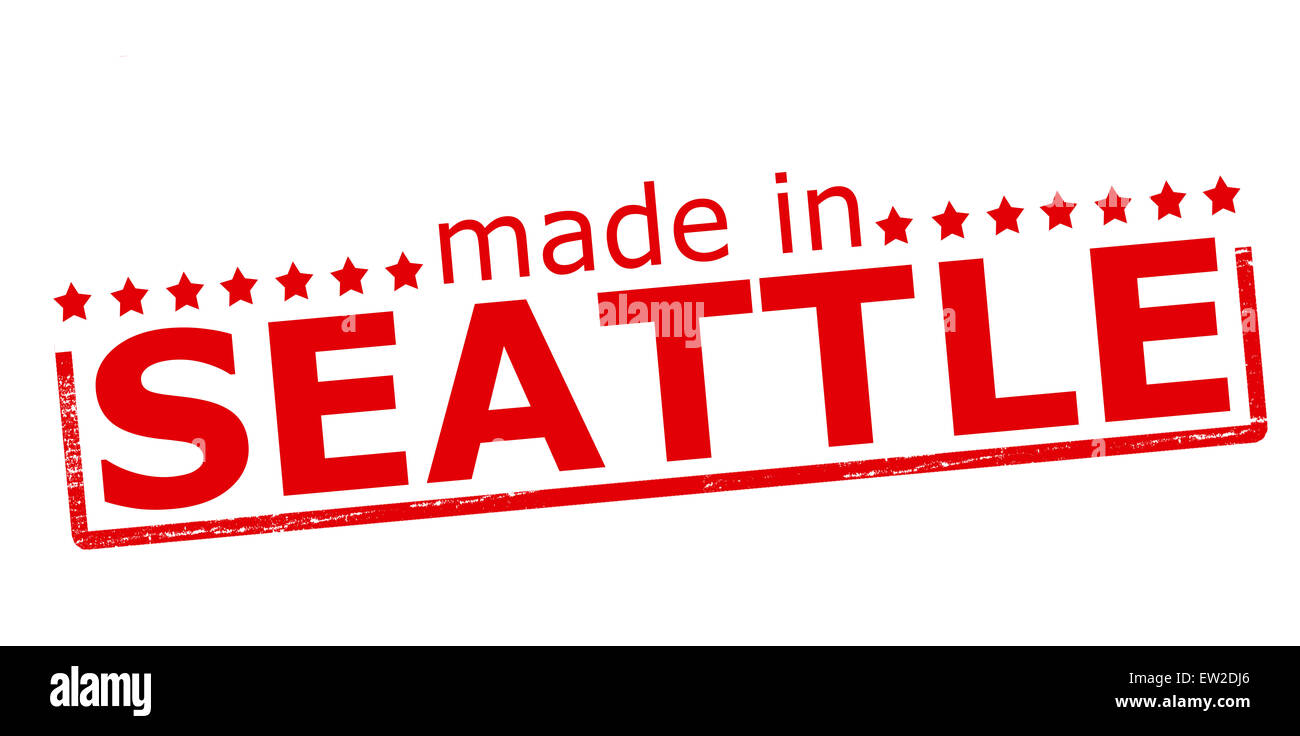 Rubber stamp with text made in Seattle inside, illustration Stock Photo