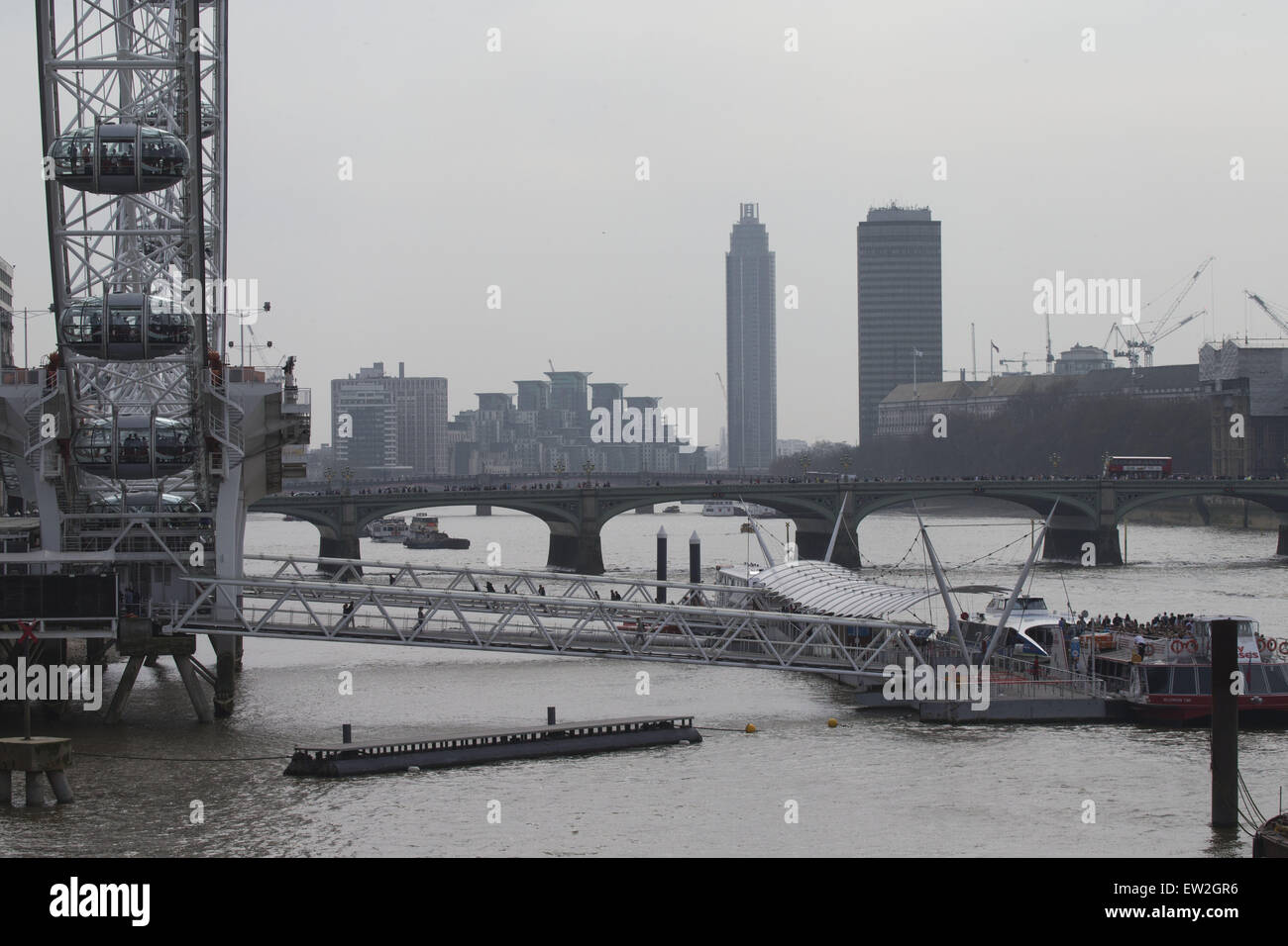 Smog caused by pollution and blood rain from Sahara over London