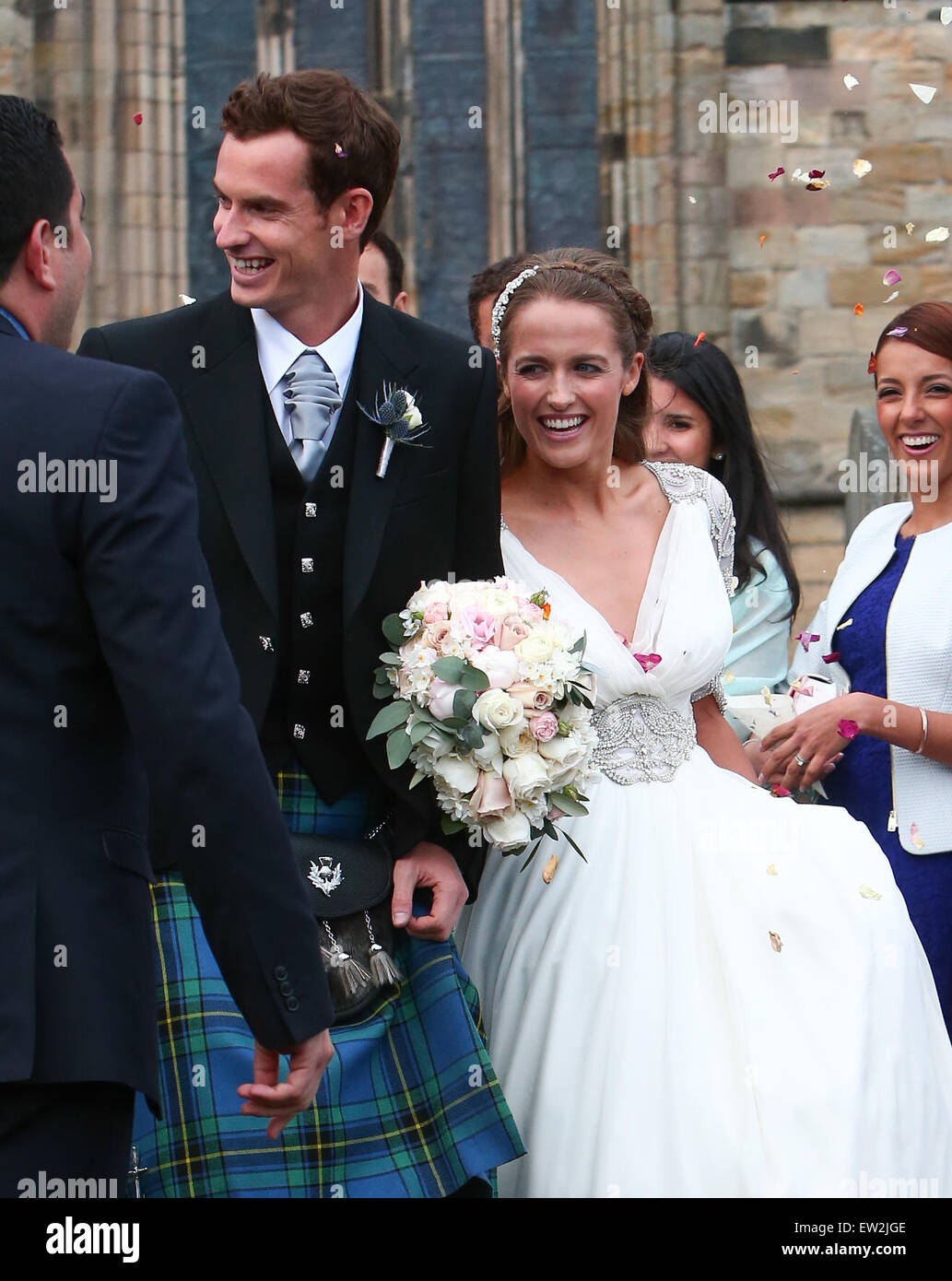 The Wedding Of Andy Murray And Kim Sears At Dunblane Cathedral Featuring Andy Murray Kim Sears Where Dunblane Scotland United Kingdom When 11 Apr 2015 C Stock Photo Alamy