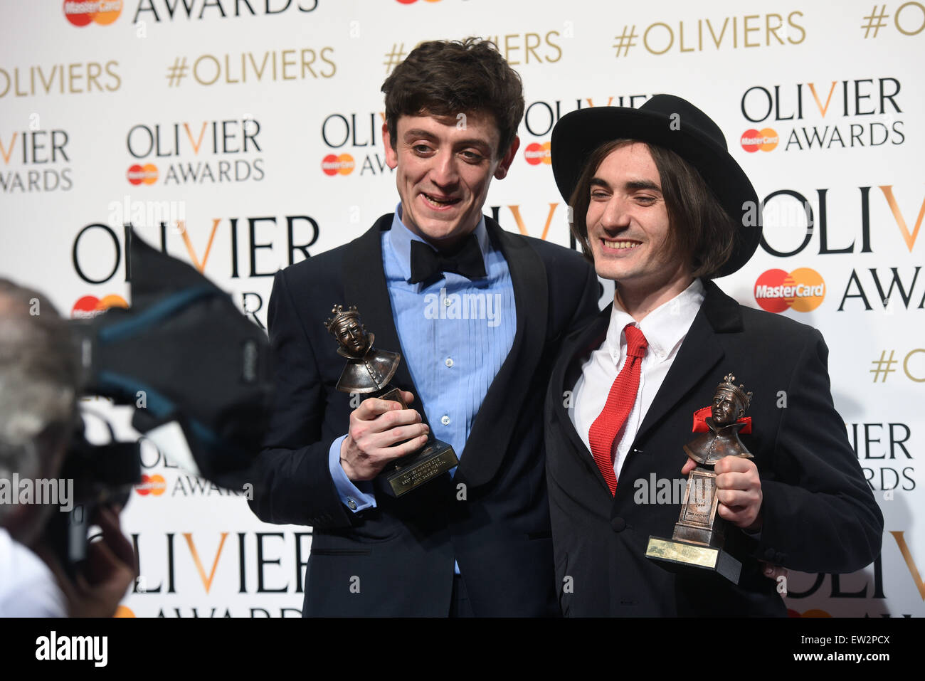The Olivier Awards held at the Royal Opera House - Winners.  Featuring: George Maguire, John Dagleish Where: London, United Kingdom When: 12 Apr 2015 C Stock Photo