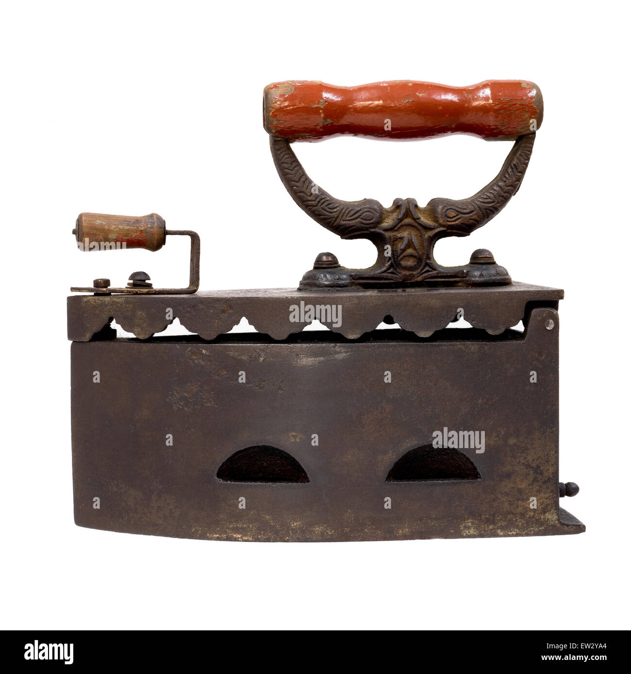 Vintage charcoal iron, isolated on white background Stock Photo Alamy