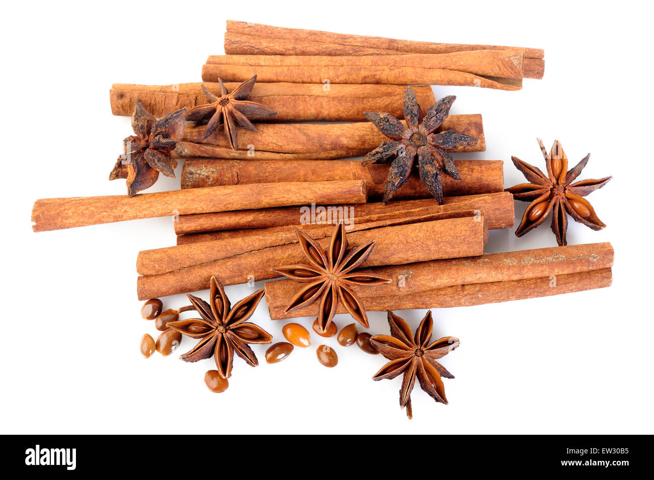 cinnamon stick and star anise spice Stock Photo