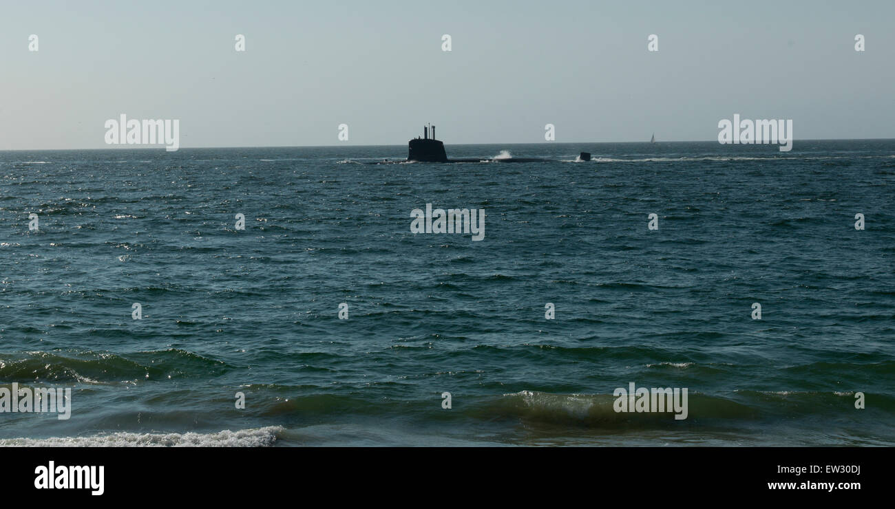 View of a submarine in South Pacific Ocean, Vina Del Mar, Chile Stock Photo