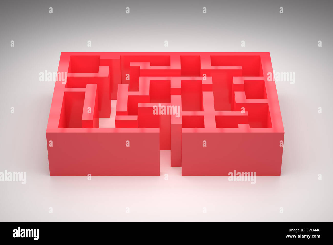 3d rendering of a red abstract maze Stock Photo - Alamy