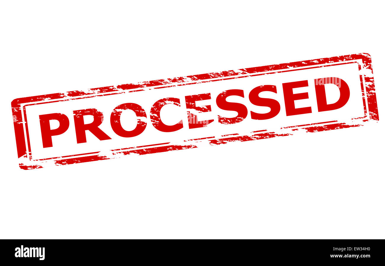Rubber stamp with word processed inside, illustration Stock Photo Alamy
