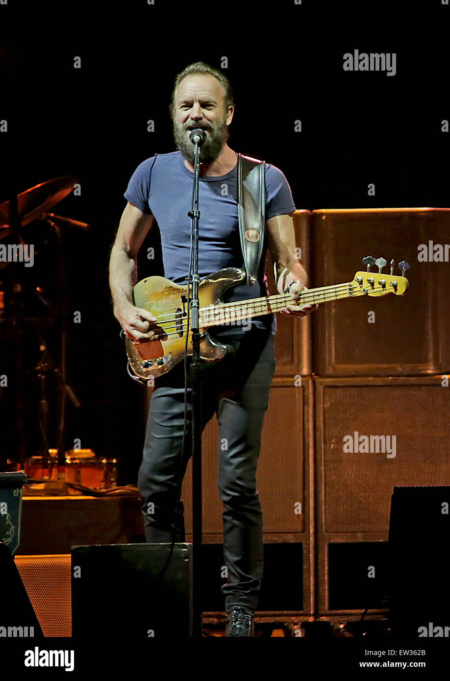 Sting and Paul Simon performing live on stage at Manchester Arena ...