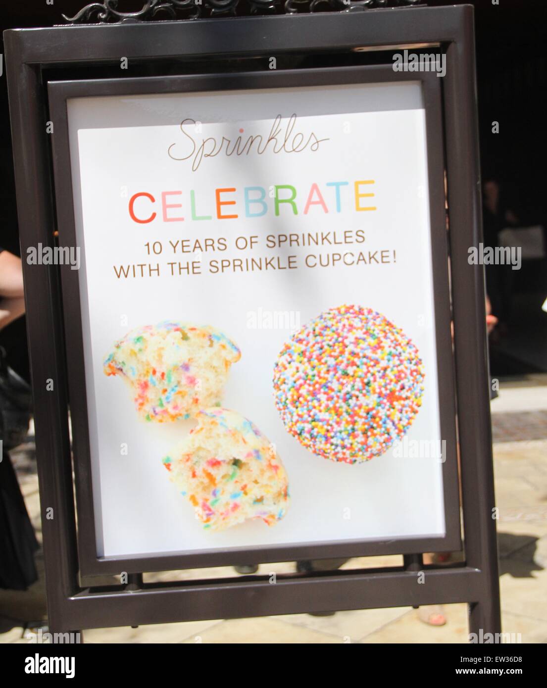 Fans wait in line at Sprinkles Cupcakes for their 10th anniversary at The Grove in Hollywood
