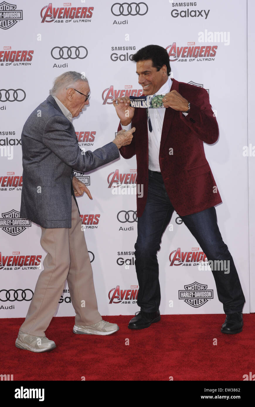 Film Premiere of Avengers Age of Ultron Featuring: Stan Lee, Lou ...