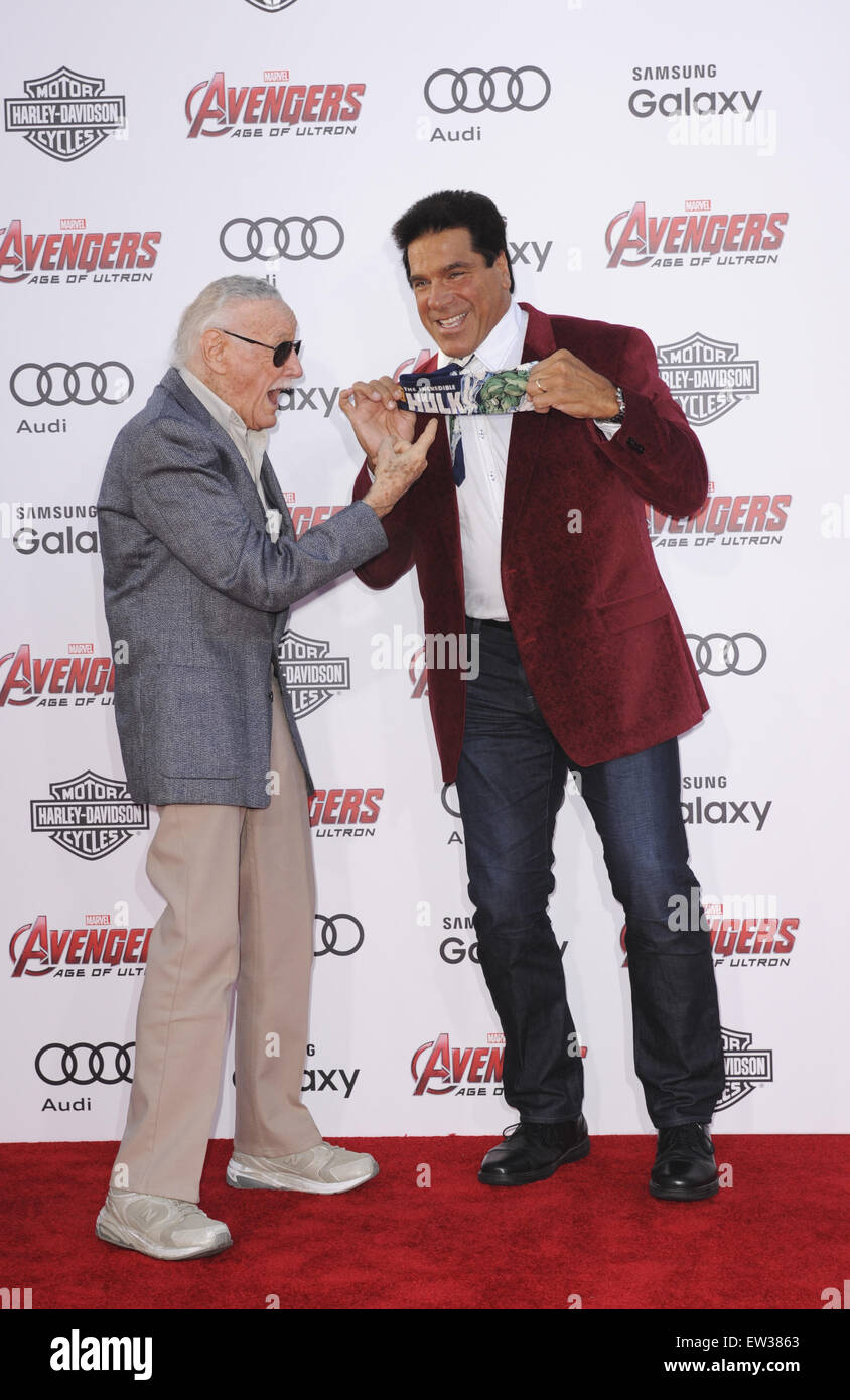 Film Premiere of Avengers Age of Ultron Featuring: Stan Lee, Lou ...