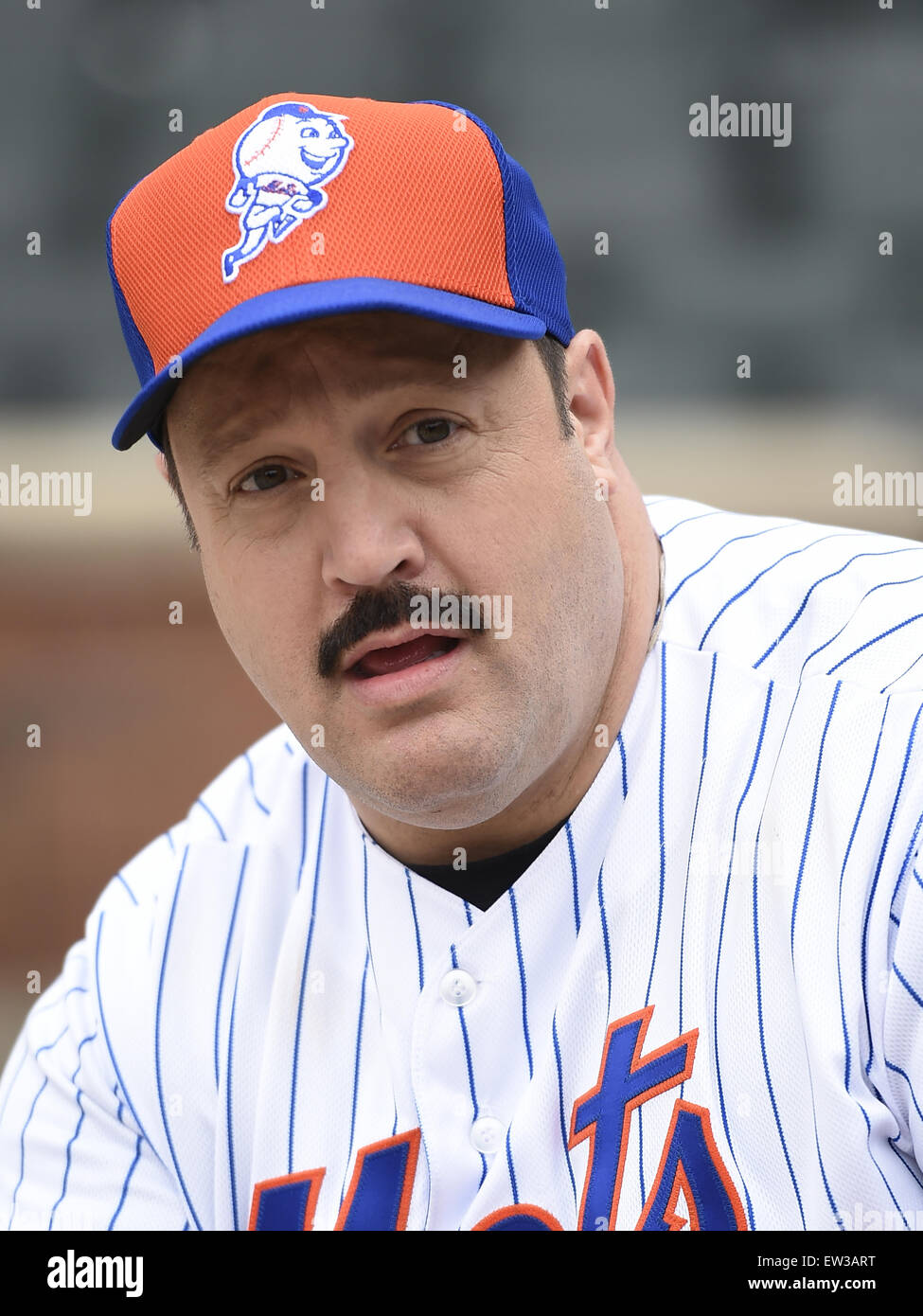 The King of Queens sitcom actor Kevin James, takes batting practice at Citi  Field stadium in Queens, the home baseball park of the New York Mets  Featuring: Kevin James Where: United States