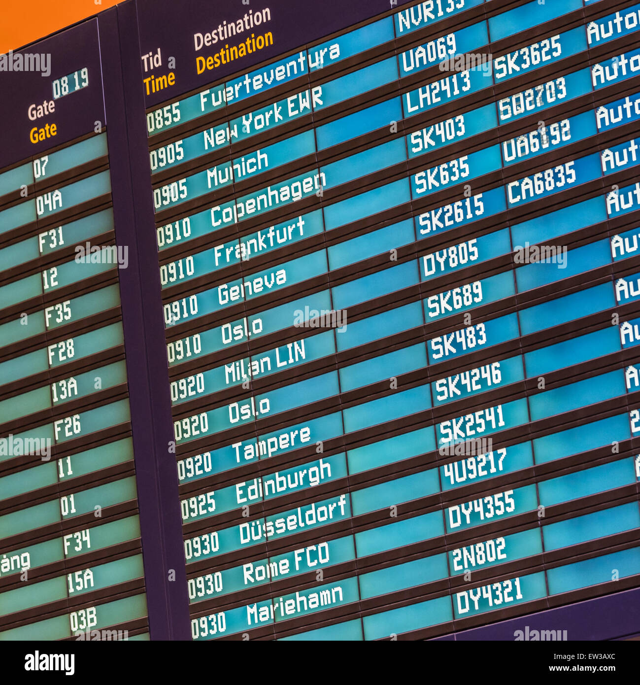 Flight departures board Stock Photo Alamy