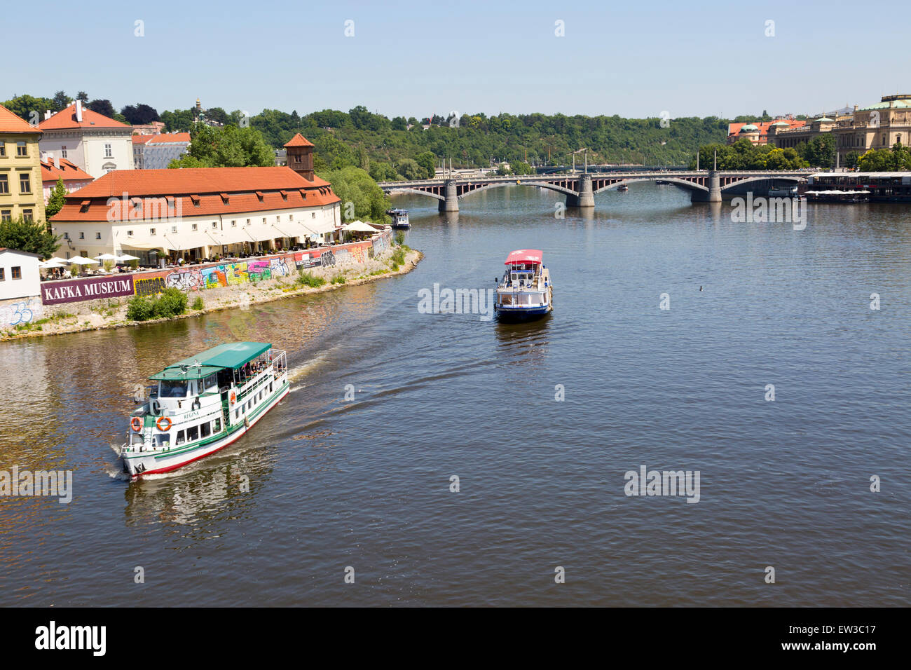 View over the River Moldau in Prague, Czechia Stock Photo