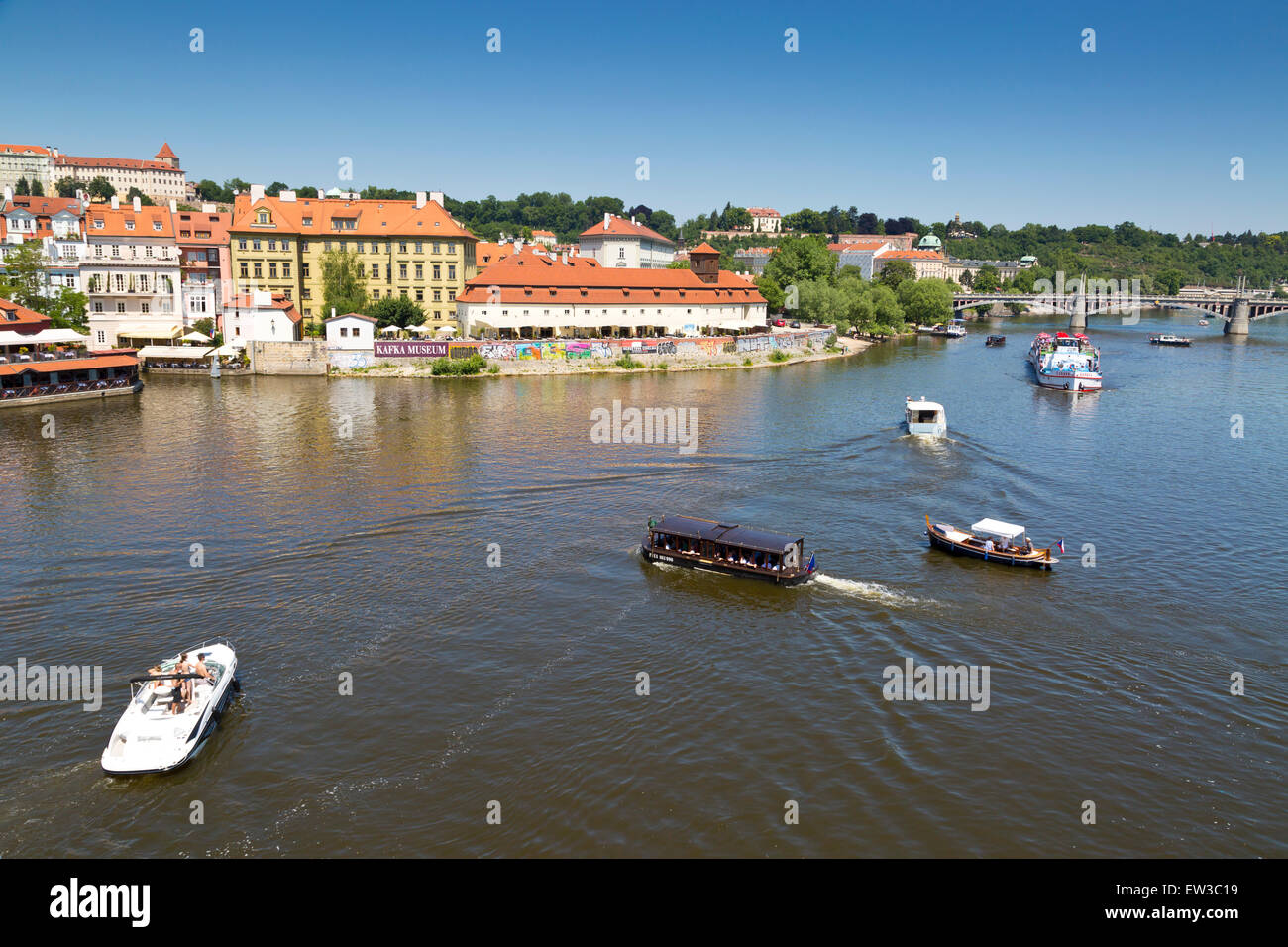 View over the River Moldau in Prague, Czechia Stock Photo