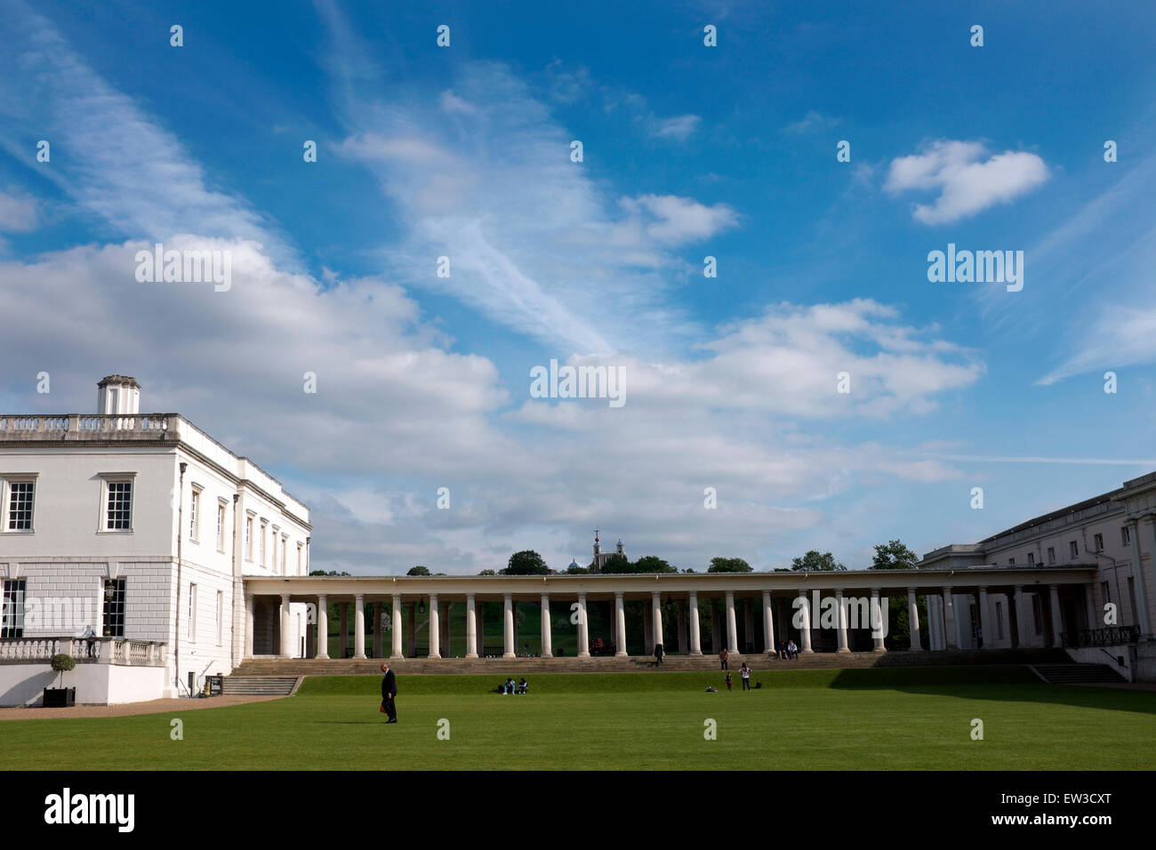 The Queen's House, Greenwich, London with the Royal Observatory beyond. Stock Photo