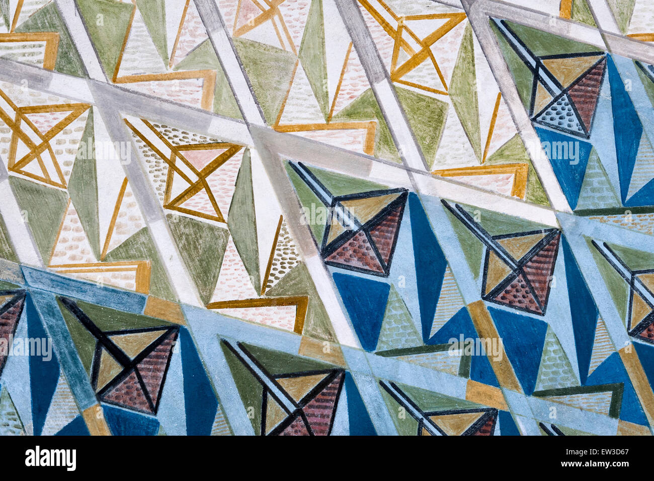 The City Hall (Radhus), Oslo, Norway. The staircase in the Grand Hall (Radhushallen) is decorated with a seagull pattern Stock Photo