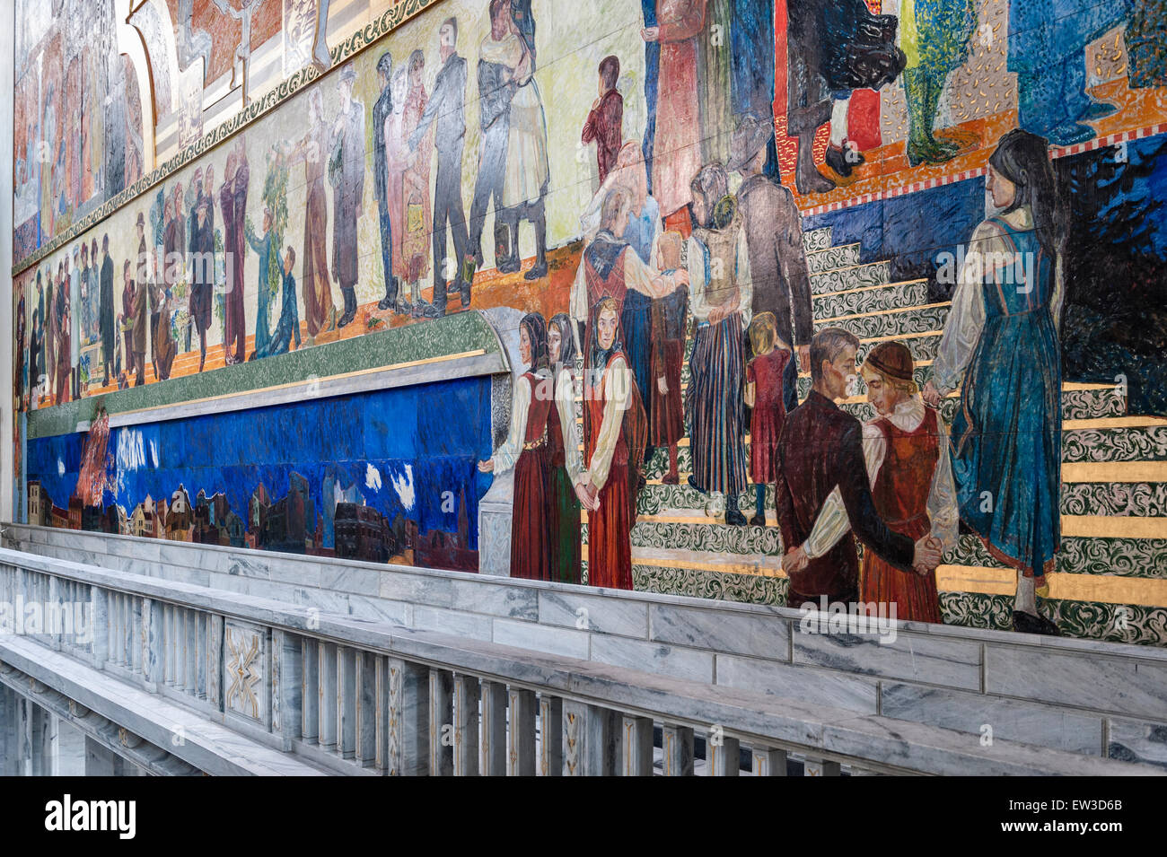 Oslo city hall mural hi-res stock photography and images - Alamy