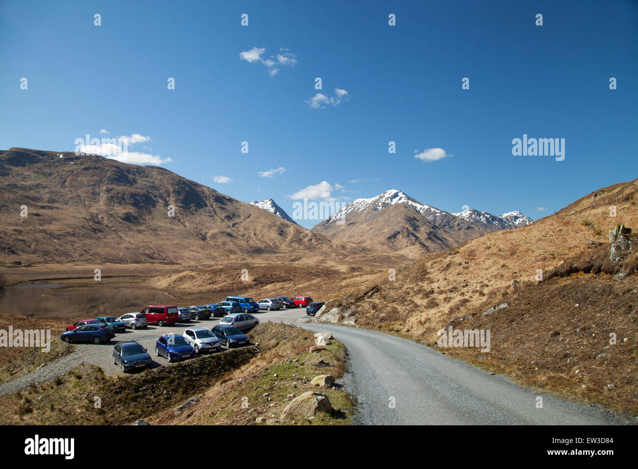 Munros Streap and Sgurr Thuilm from Strathan. Stock Photo