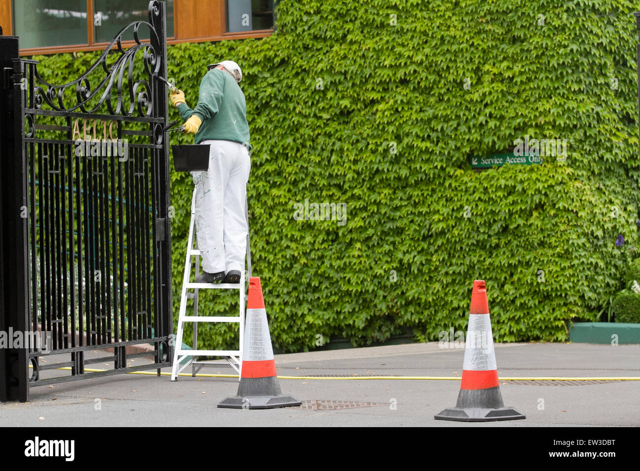 Wimbledon London,UK. 17th June 2015. The front entrance of the AELTC is ...