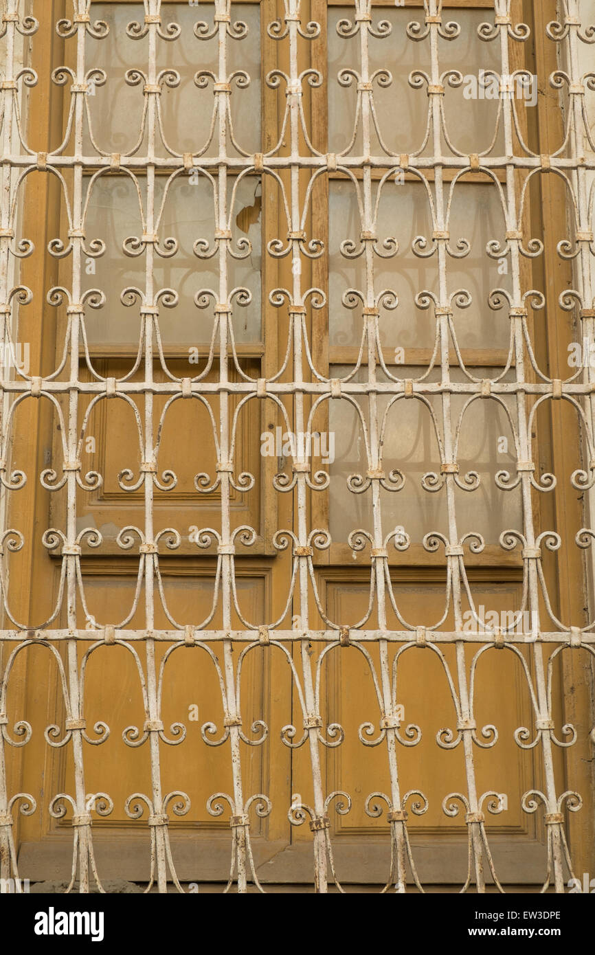 Detail take of an old window behine rusty metal bars Stock Photo - Alamy