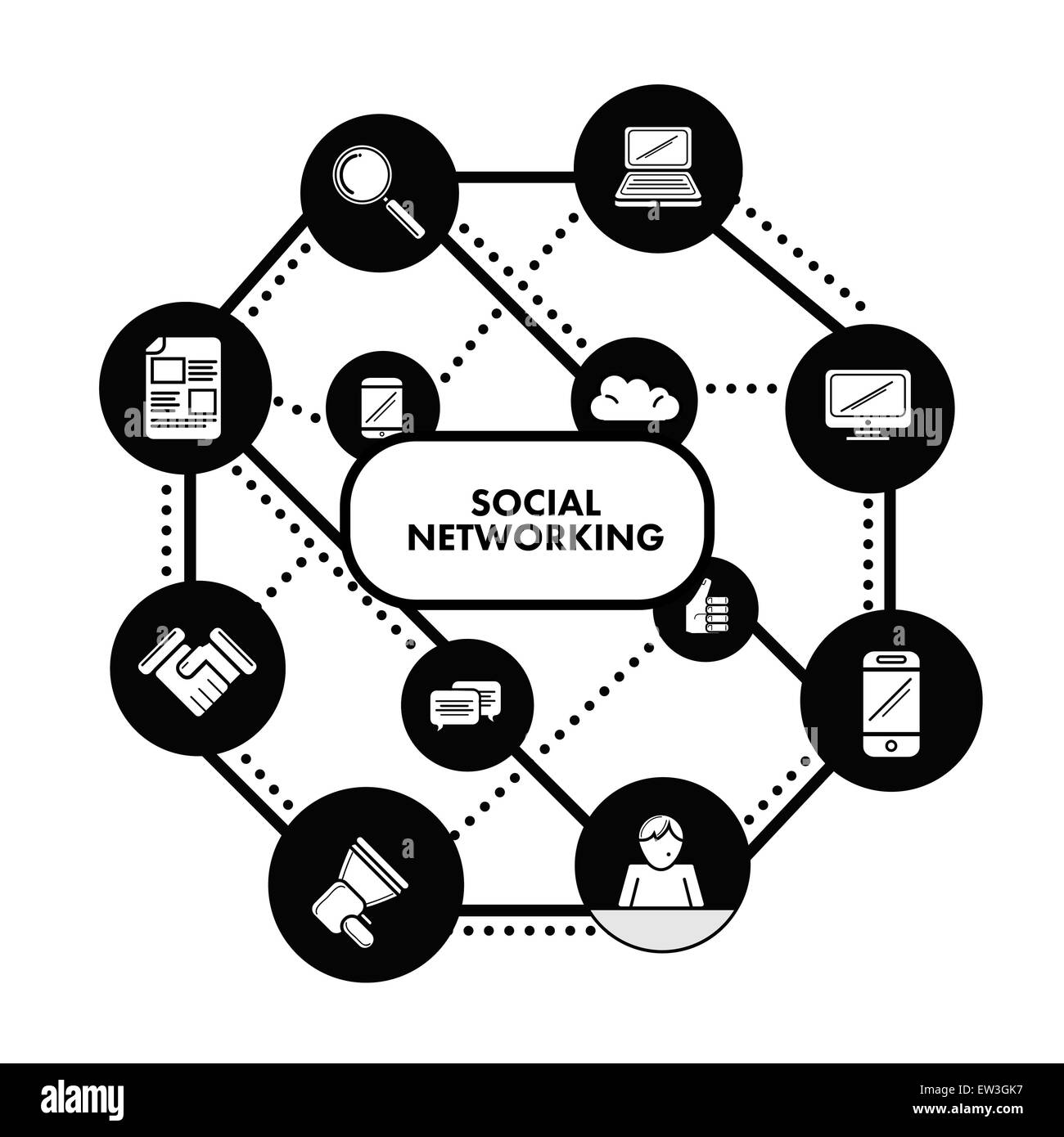 Digitally generated social networking concept vector Stock Vector Image