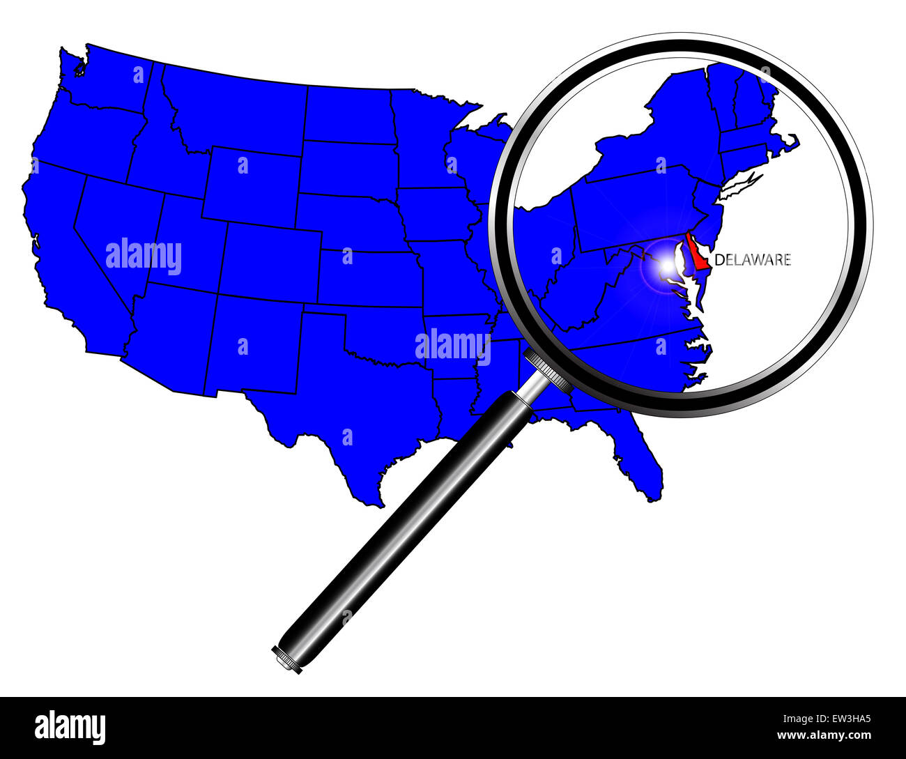 United States Map Delaware Delaware State Outline Set Into A Map Of The United States Of America EW3HA5