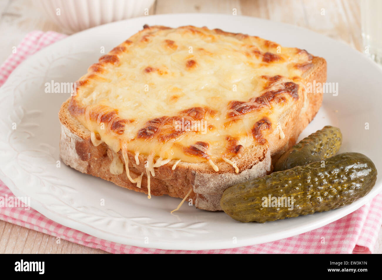 Croque Monsieur A Traditional French Toasted Cheese And Ham
