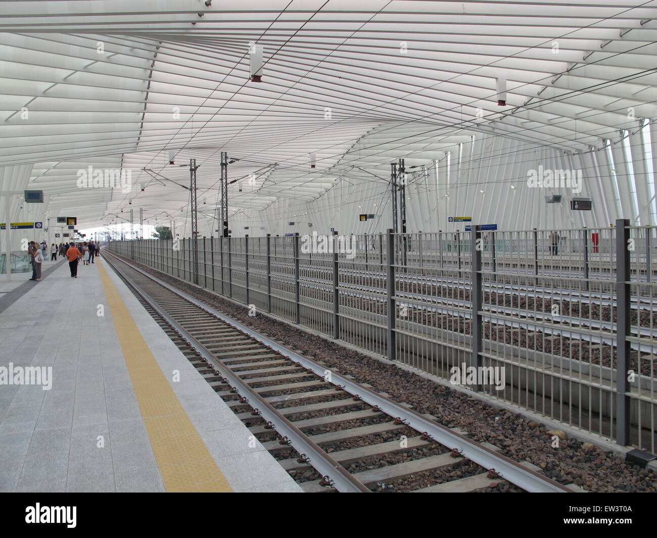 High-speed railway station Mediopadana, AV, architect Santiago Calatrava, Reggio nell‘Emilia, Reggio Emilia Province, Italy Stock Photo