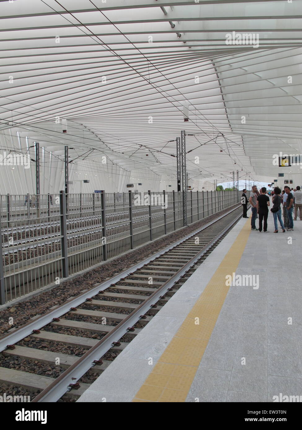 High-speed railway station Mediopadana, AV, architect Santiago Calatrava, Reggio nell‘Emilia, Reggio Emilia Province, Italy Stock Photo
