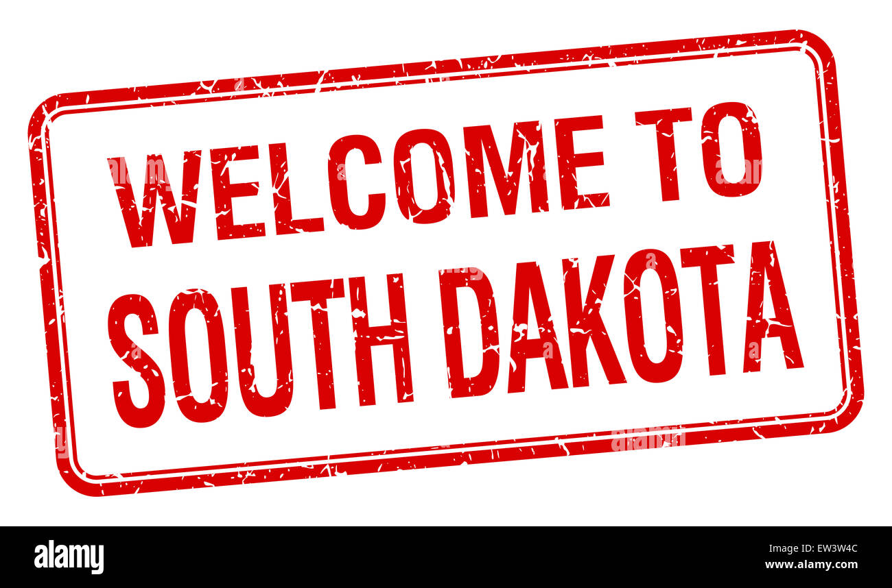 welcome to South Dakota red grunge square stamp Stock Photo - Alamy